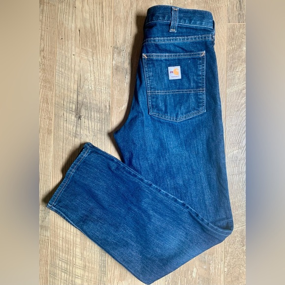 Carhartt Blue Relaxed Jeans Classic Durable Design - Picture 1 of 9